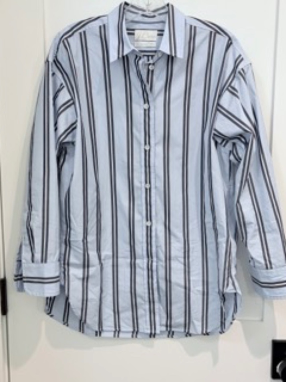 J. Crew Relaxed-fit Thomas Mason® for J.Crew shirt size Medium Blue stripes